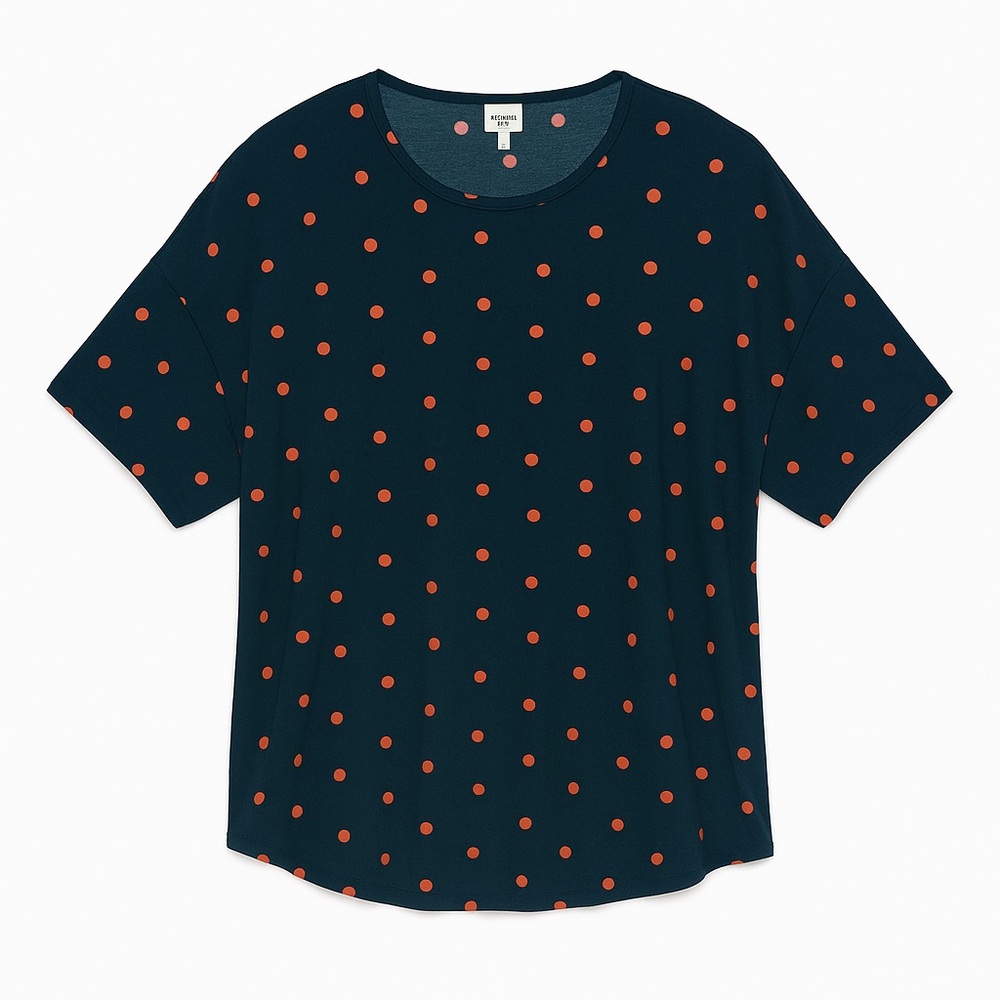 Lularoe oversized tee green with orange polka dots